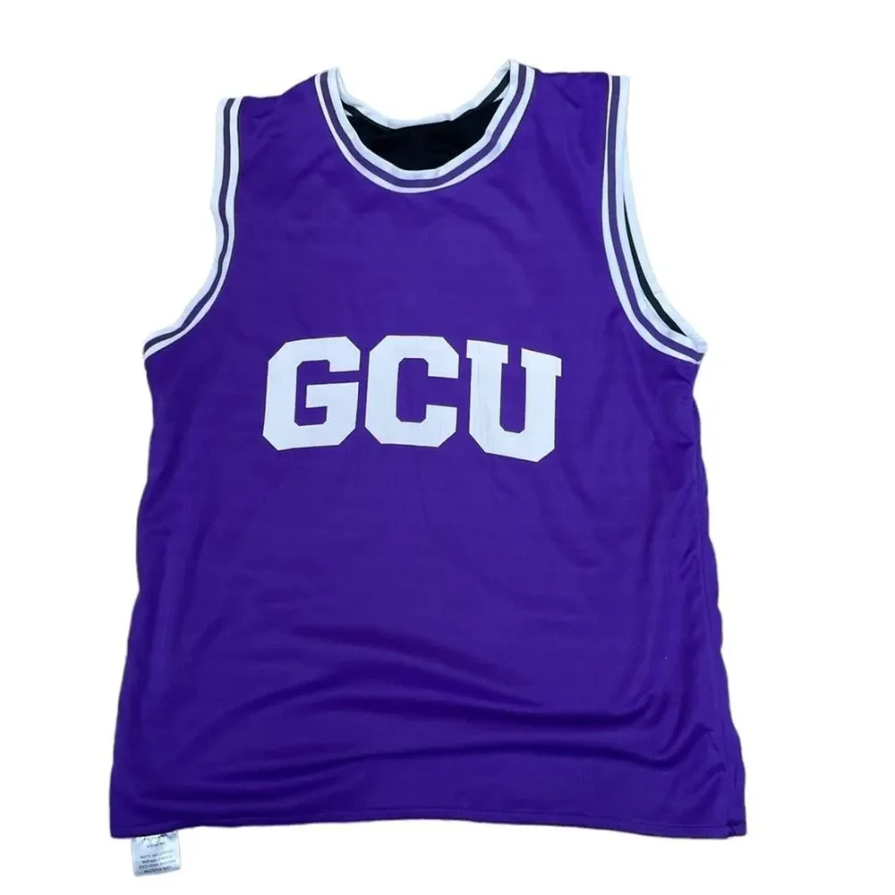 GCU Basketball Team Jersey Men L Reversible Havoc #49 Sleeveless Black Purple